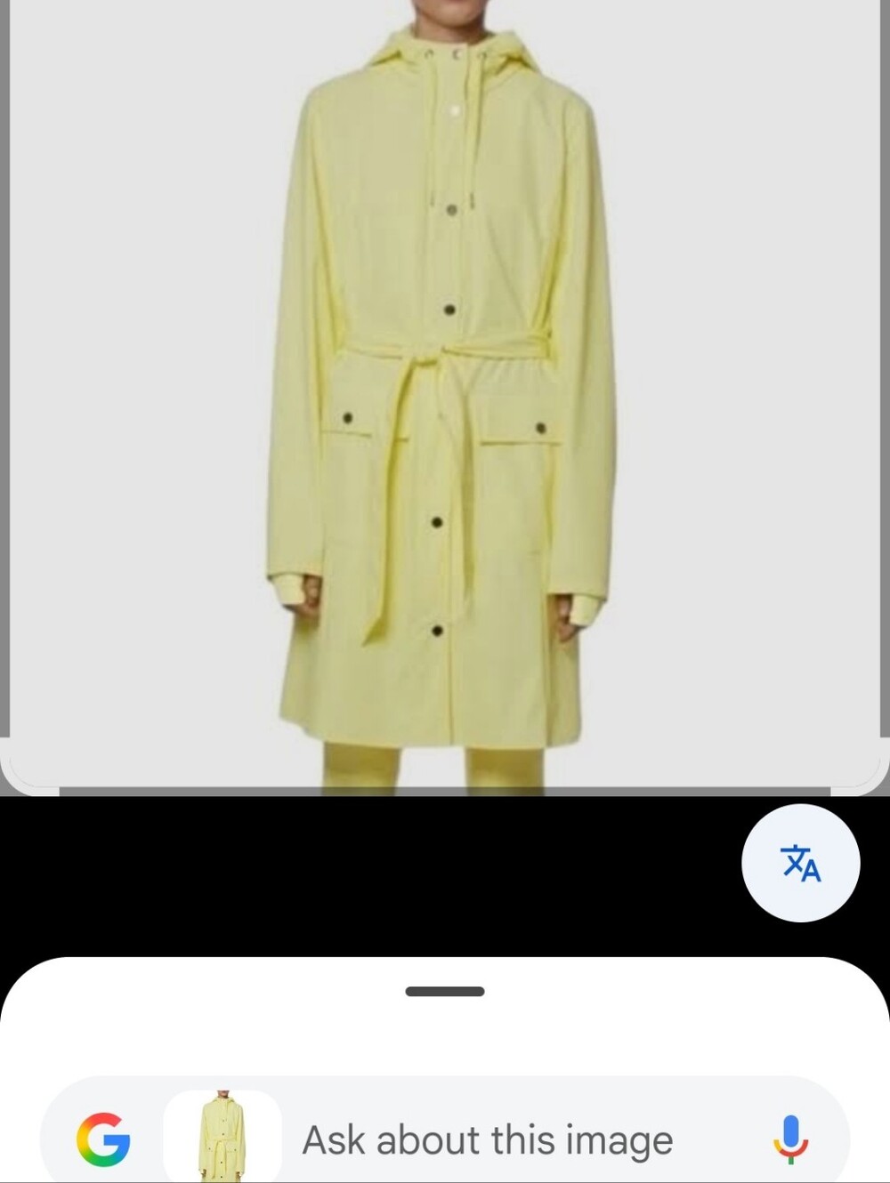 Rains  Yellow Women's Hooded Raincoat Jacket With Tie